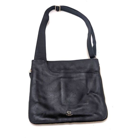 Radley London‎ Zip Cross Body Bag Black Leather - Picture 1 of 9